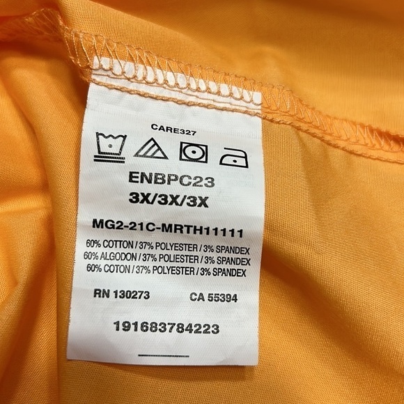 Y2K, vtg,NWT, LEE  shirt,women 3X  .Orange ,cotton blend ,cottagecore, - Picture 10 of 11